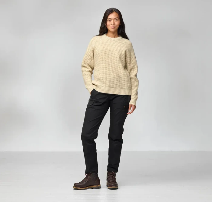 Fjällräven Övik Waffle Knit Strickpullover light beige (Damen)