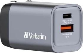 Verbatim 35W GaN-Ladegerät mit 2 Anschlüssen grau