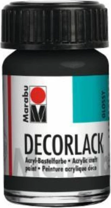 Marabu Decorlack Acryl Acrylfarbe, schwarz, 15ml