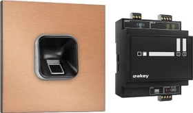 ekey sLine Fingerprintset für Gira 106, inkl. Controller REG, bronze, Fingerprint-Reader