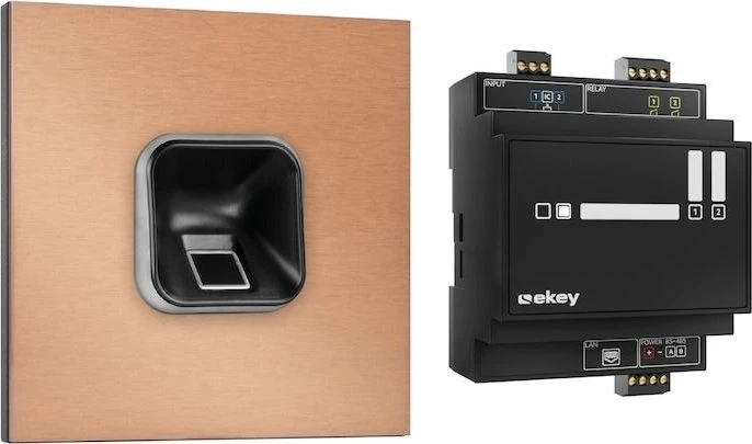 ekey sLine Fingerprintset für Gira 106, inkl. Controller REG, bronze, Fingerprint-Reader