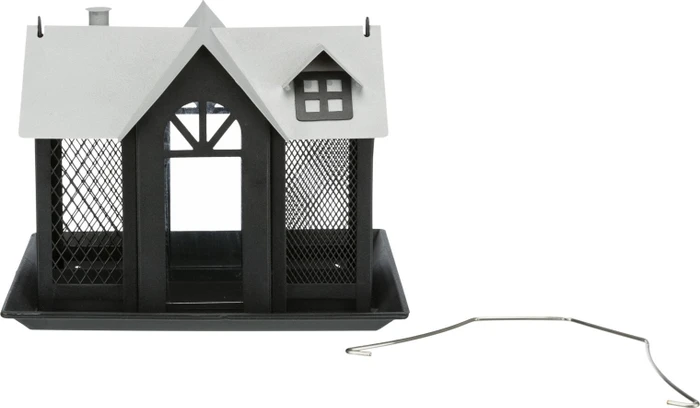 Trixie Vogelfutterhaus Villa mit 3 Kammern, schwarz/weiß
