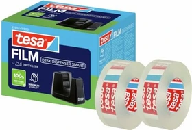 tesa tesafilm Tischabroller Smart transparent, Klebeband-Abroller, 19mm/33m, 2 Stück