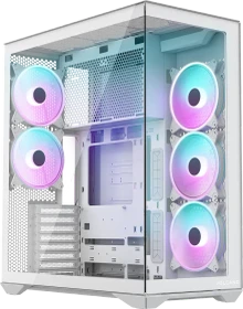 Modecom Volcano Space XL ARGB 5F White, weiß, Glasfenster