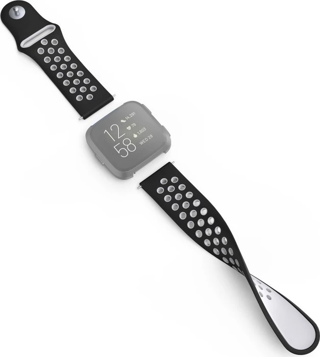 Hama Ersatzarmband Sport für Fitbit Versa 2 grau/schwarz