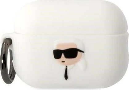 Karl Lagerfeld NFT Karl Head 3D Silicone Case für Apple AirPods Pro 2 weiß