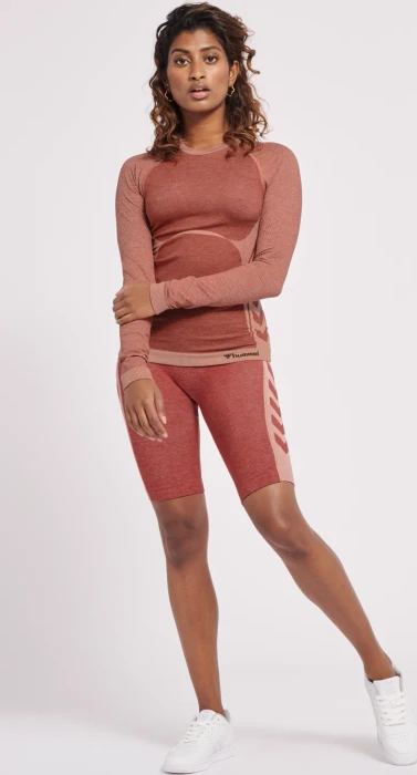 hummel CEA Seamless Tight Funktionsshirt langarm withered rose/rose tan melange (Damen)