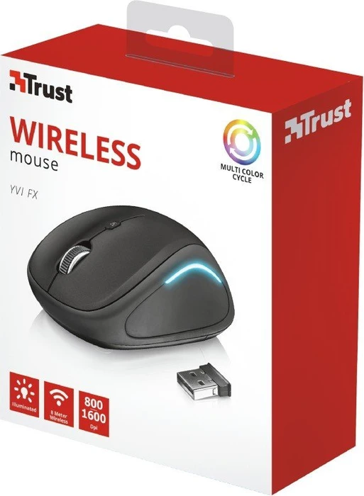 Trust Yvi FX Wireless Mouse schwarz, USB