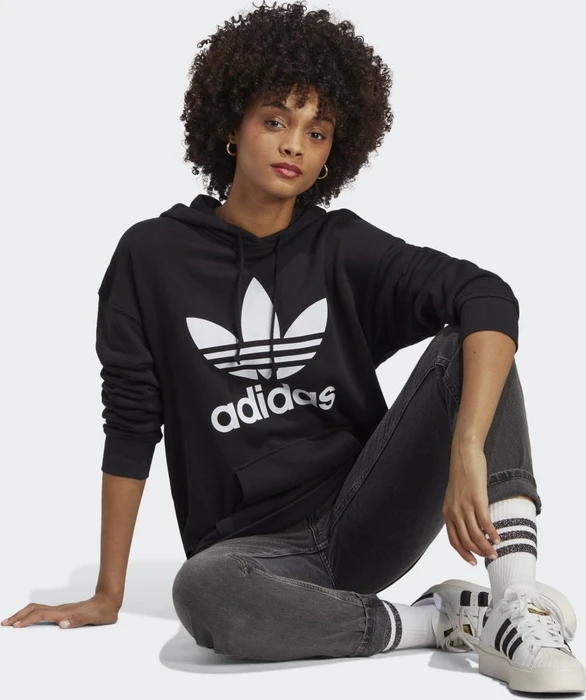 adidas Adicolor Trefoil Hoodie schwarz/weiß (Damen)