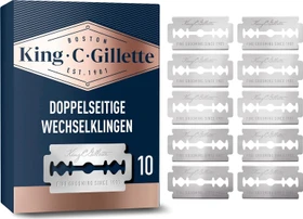 Gillette King C. Doppelseitige Rasierklinge, 10 Stück