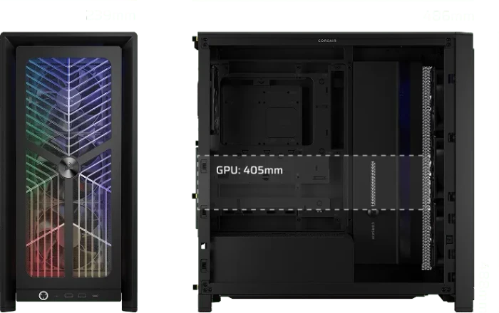 Corsair Frame 4000X RS ARGB, schwarz, Glasfenster