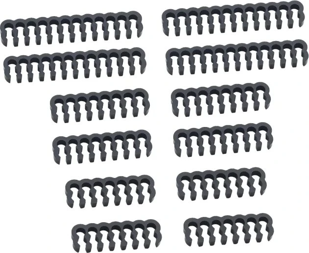 CableMod PRO Bridged Cable Comb Kit Kabelkamm Set, schwarz, 12er-Pack (CM-COM-BKIT-PBPK-R)