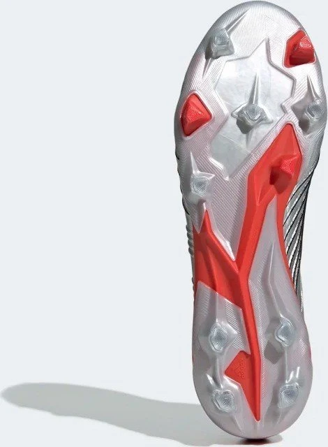 adidas Predator 19.1 FG silver met./core black/hi-res red (Herren)