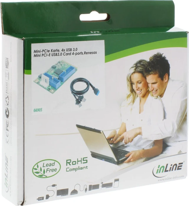 InLine Schnittstellenkarte, 2x USB 3.0 Pin Header, MiniPCIe