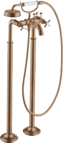 Hansgrohe Axor Montreux 2-Griff Wannenarmatur bodenstehend mit Kreuzgriffen brushed red gold