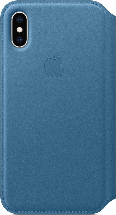 Apple Leder Folio Case für iPhone XS cape cod blau