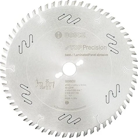 Bosch Professional Top Precision Best for Laminated Panel Abrasive Kreissägeblatt 60Z, 303x2.2x30mm, 1 Stück