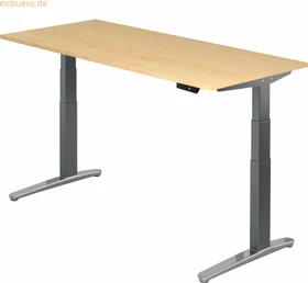 Hammerbacher Ergonomic Aktiv XBHM19 elektrisch höhenverstellbarer Sitz-Steh-Schreibtisch 180x80cm Ahorn/graphit