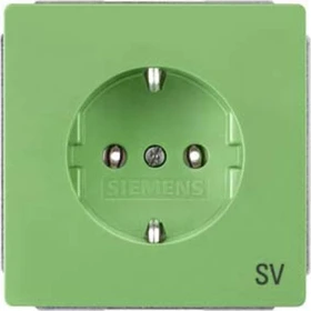 Siemens DELTA style Schuko-Steckdose mit Aufdruck SV, grün