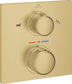 Grohe Allure Thermostat-Wannenbatterie mit integrierter 2-Wege-Umstellung cool sunrise gebürstet