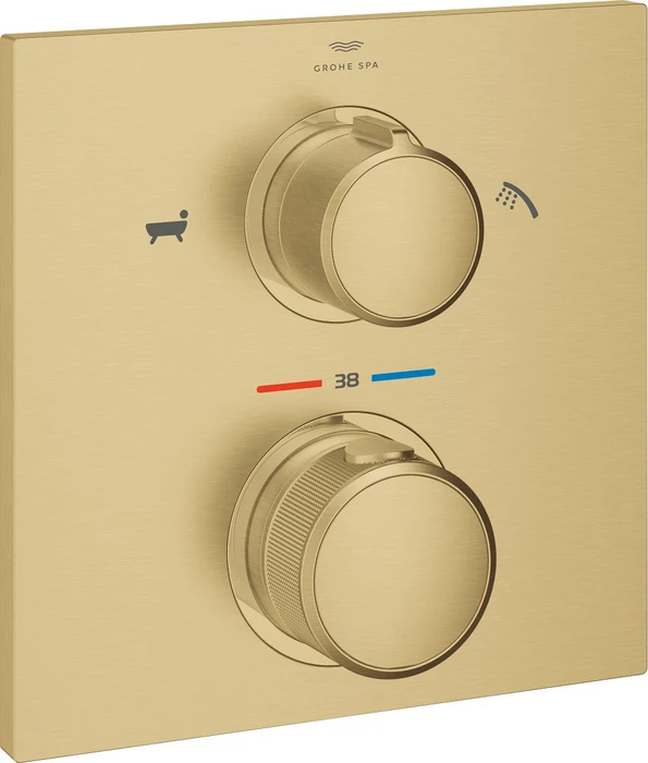 Grohe Allure Thermostat-Wannenbatterie mit integrierter 2-Wege-Umstellung cool sunrise gebürstet
