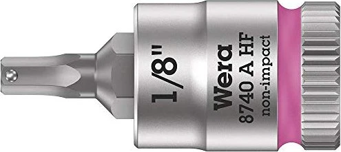 Wera 8740 A HF Zyklop Innensechskant Steckschlüssel 1/4" zöllig, 1/8"x28mm