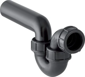 Geberit Röhrensiphon für Ausgussbecken, mit Quetschverschraubung, Einlauf horizontal und Abgang horizontal, 50/56mm