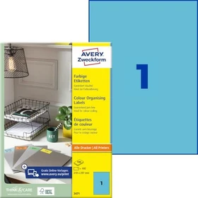 Avery-Zweckform Ordneretiketten, A4, blau, 100 Blatt (100 Etiketten)