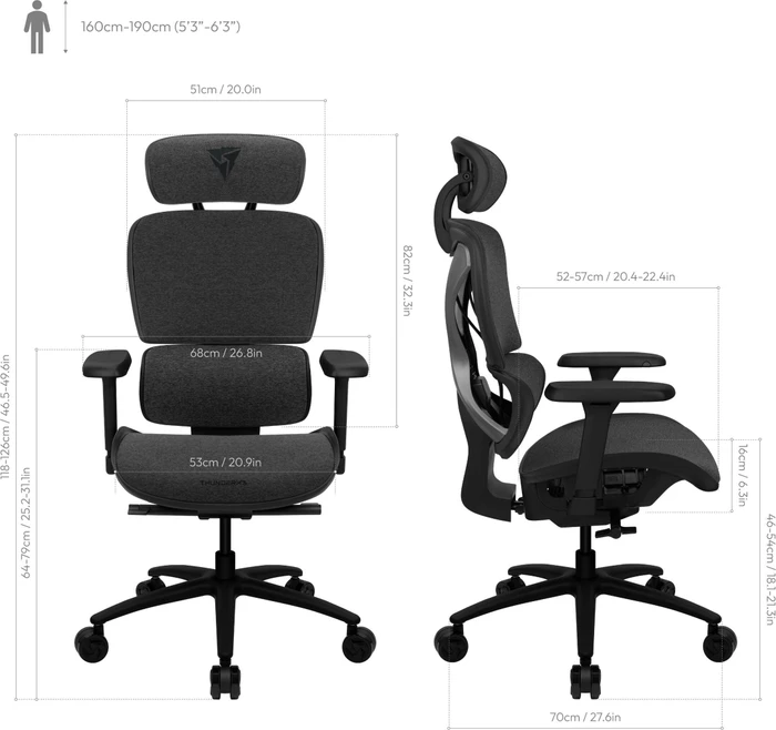 Thunder X3 XTC Loft Gamingstuhl, grau