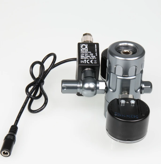 JBL PRO FLORA CO2 Regulator Professional, Präzisions-Druckminderer für Einweg und Mehrweg CO2 Druckflaschen, mit Magnetventil