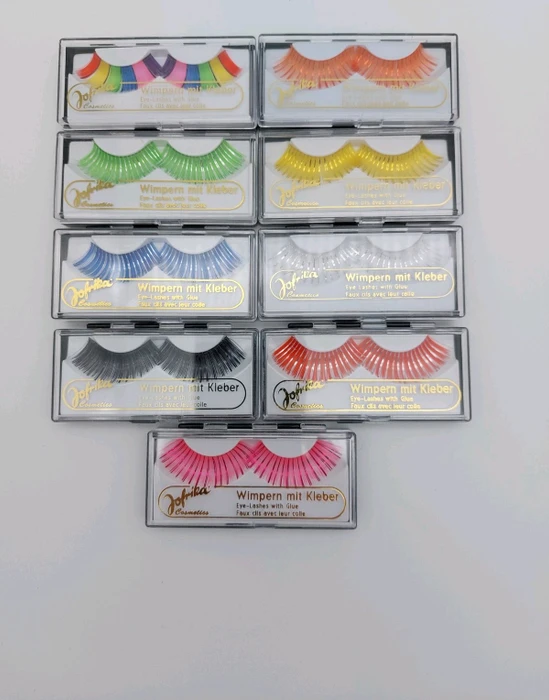 Jofrika Rainbow Wimpern gelb/silber, 2 Stück