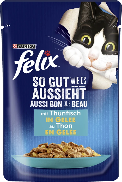 Purina Felix So gut wie es aussieht mit Thunfisch in Gelee, 85g