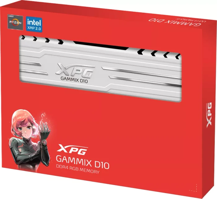 ADATA XPG Gammix D10 weiß UDIMM 32GB Kit, DDR4-3200, CL16-20-20