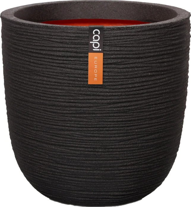 Capi Topf Kugel Rib Blumentopf 35cm schwarz