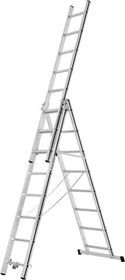 Hymer Alu-Pro 70047 3-tlg. Teleskop-Mehrzweckleiter, 3x 8 Stufen