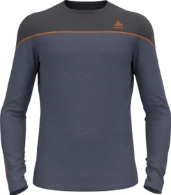 Odlo Revelstoke Performance Wool Warm Baselayer Funktionsshirt langarm folkstone gray/india ink melange (Herren)