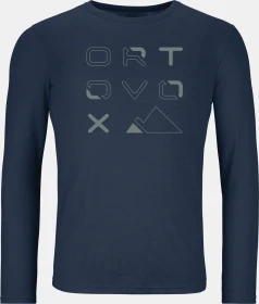 Ortovox 185 Merino Brand Outline Funktionsshirt langarm deep ocean (Herren)