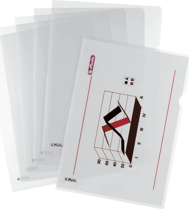 Herlitz Economy Sichthülle für Akten genarbt, A4, transparent, 10er-Pack