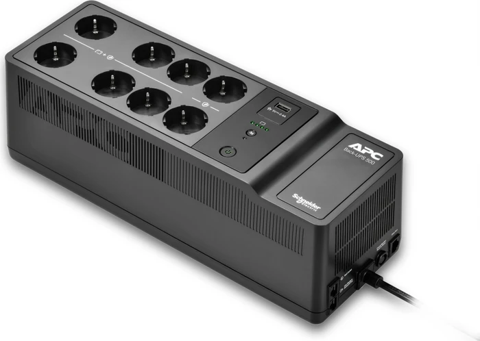 APC Back-UPS, 500VA, Steckdosenleiste, 8x Schuko, USB