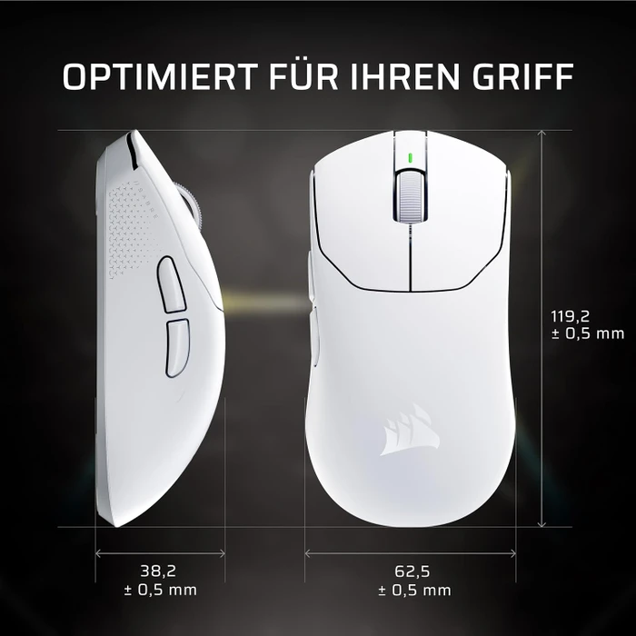 Corsair Sabre v3 Pro PureVector Ultralight Wireless, weiß, USB