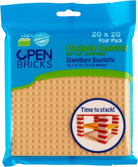 Open Bricks Stapelbare Bauplatte 20x20 Four Pack beige