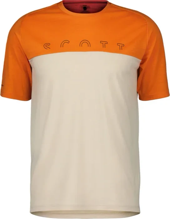 Scott Defined Merino Trikot kurzarm flash orange/dust white (Herren)