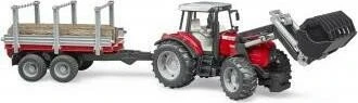Bruder Profi-Serie Massey Ferguson 7480 mit Frontlader und Holztransporthänger