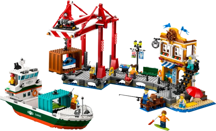 LEGO City - Hafen mit Frachtschiff