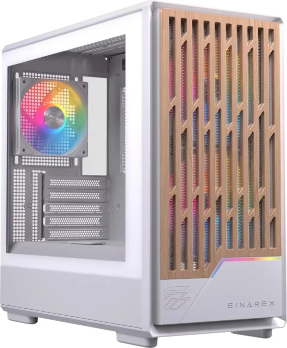 Einarex Pulse PM400 RGB White, weiß/braun, Glasfenster
