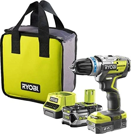 Ryobi R18PDBL-252S Akku-Schlagbohrschrauber inkl. Tasche + 2 Akkus 2.0/5.0Ah