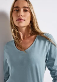 Street One Unifarbe Sweatshirt glacier blue (Damen)