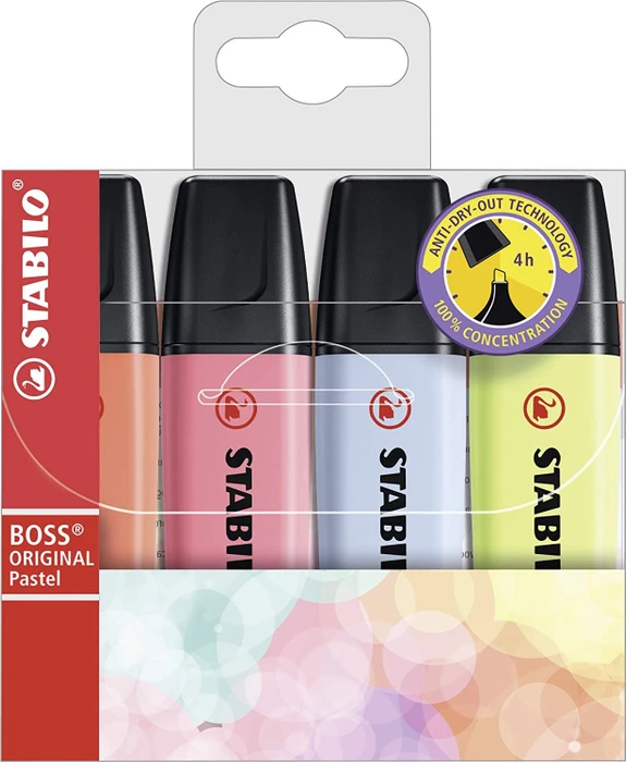 Pastel warm sortiert, 4er-Set, Etui