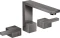 Hansgrohe AXOR Edge 3-Loch Waschtischarmatur 130 mit Push-Open Ablaufgarnitur diamantschliff polished black chrome Vorschaubild