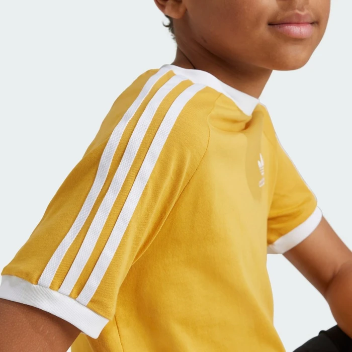 adidas 3-Streifen T-Shirt kurzarm preloved yellow (Junior)